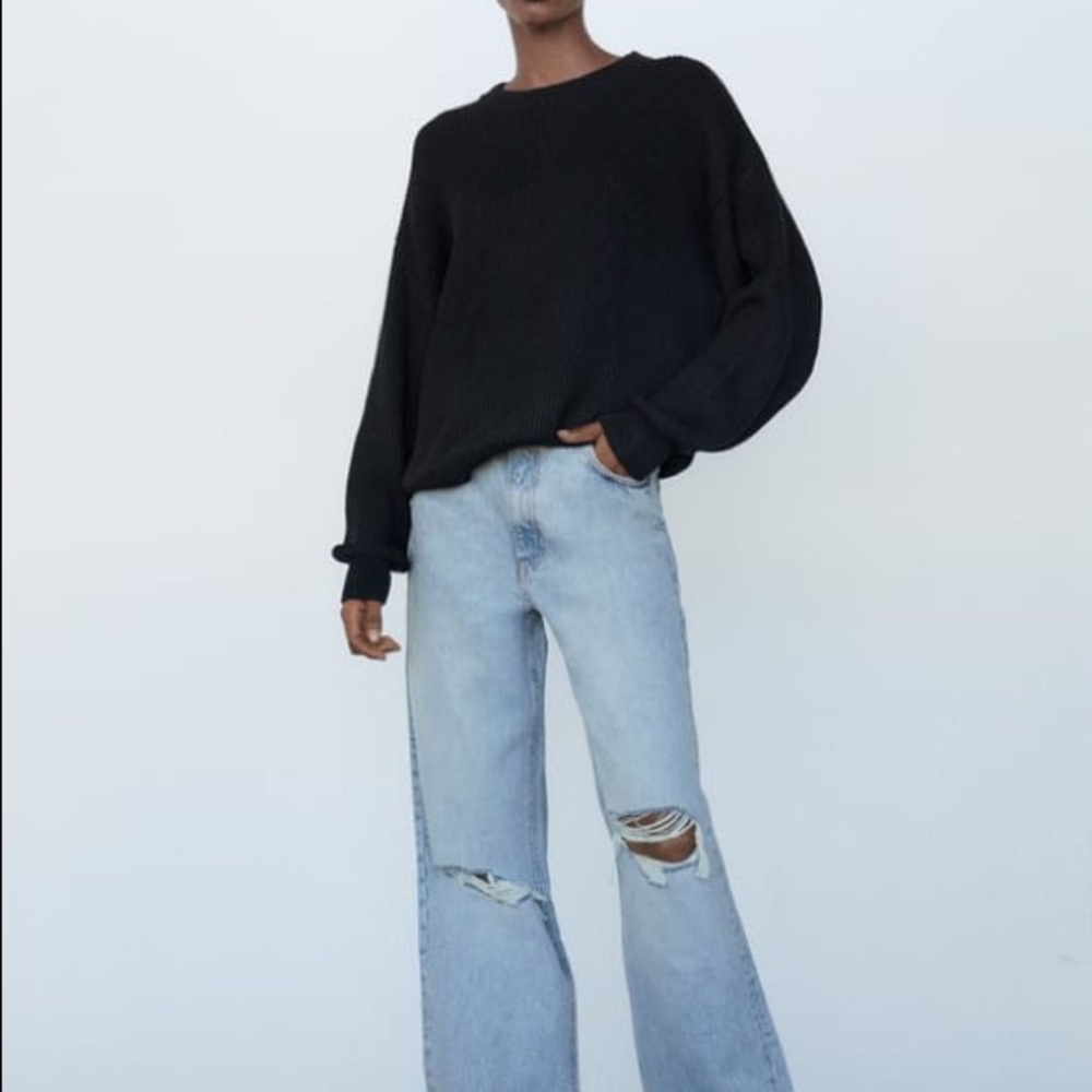 Zara black rib knit sweater